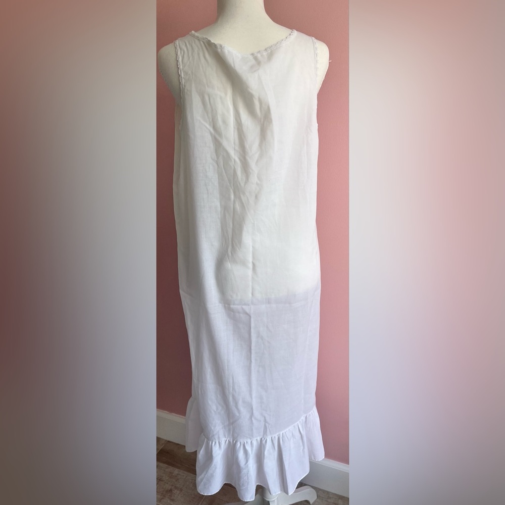 Vintage White Deanna Nightgown Women Size Sm Cotton Lingerie Cottagecore - Picture 2 of 6